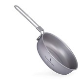 Boundless Voyage Ultra-Light Titanium Frying Pan with Folding Handle, Ti2061C, 5 inch