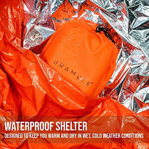 Bramble Emergency Thermal Bivvy Bags, Rescue Sleeping Blankets, Bright Orange, 213 x 91 cm, Pack of 3-1