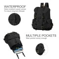 BRASS TACKS Leathercraft waxed canvas backpack, black, one size