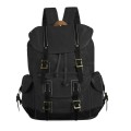 BRASS TACKS Leathercraft waxed canvas backpack, black, one size
