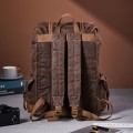 BRASS TACKS Leathercraft Heavy Duty Waxed Canvas Vintage Backpack, Brown, One Size