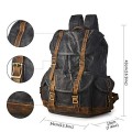 BRASS TACKS Leathercraft Waxed Canvas Vintage Backpack, Dark Gray, One Size