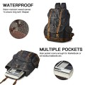 BRASS TACKS Leathercraft Waxed Canvas Vintage Backpack, Dark Gray, One Size