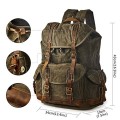 BRASS TACKS Leathercraft Brown Waxed Canvas Vintage Waterproof Backpack, One Size, 15.6-inch Laptop Bag
