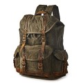 BRASS TACKS Leathercraft Brown Waxed Canvas Vintage Waterproof Backpack, One Size, 15.6-inch Laptop Bag
