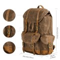BRASS TACKS Leathercraft Waxed Canvas Backpack, Brown-coffee, One Size