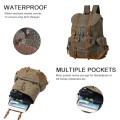 BRASS TACKS Leathercraft Waxed Canvas Vintage Waterproof Backpack, Olive Green, One Size