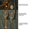 BRASS TACKS Leathercraft Heavy Duty Canvas and Genuine Leather Waterproof Buckle Cargo Pocket Utility Cinched Backpack, Green, One Size