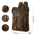 BRASS TACKS Leathercraft Vintage Waxed Canvas Shoulder Rucksack, Brown, One Size