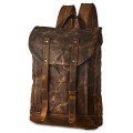 BRASS TACKS Leathercraft Vintage Waxed Canvas Shoulder Rucksack, Brown, One Size