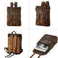 BRASS TACKS Leathercraft Vintage Waxed Canvas Shoulder Rucksack, Brown, One Size