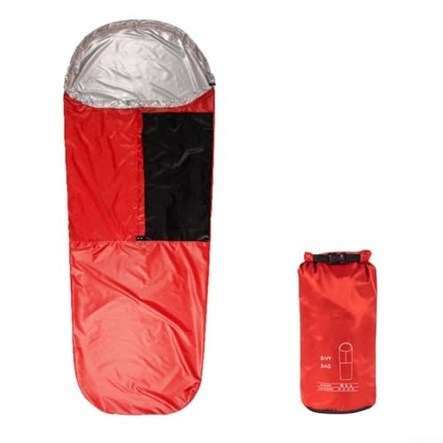 Tidevib Green Breathable Waterproof Bivy Sack Sleeping Bag with Thermal Reflective Material-5