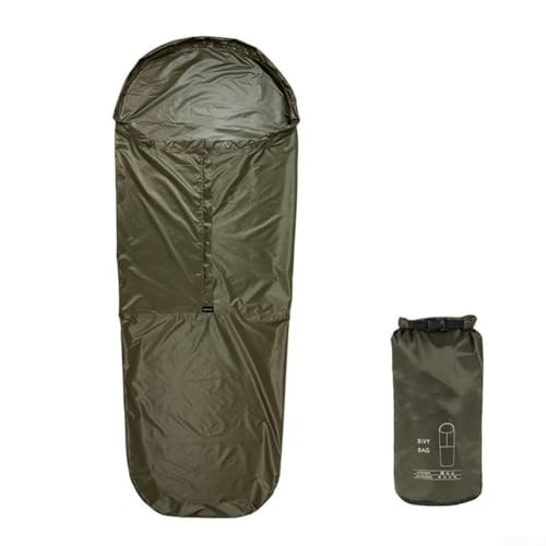 Tidevib Green Breathable Waterproof Bivy Sack Sleeping Bag with Thermal Reflective Material