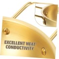 BRIGHTFUFU Portable Stainless Steel Pan, 11 Inch, Gold, Stay-Cool Riveted Handles