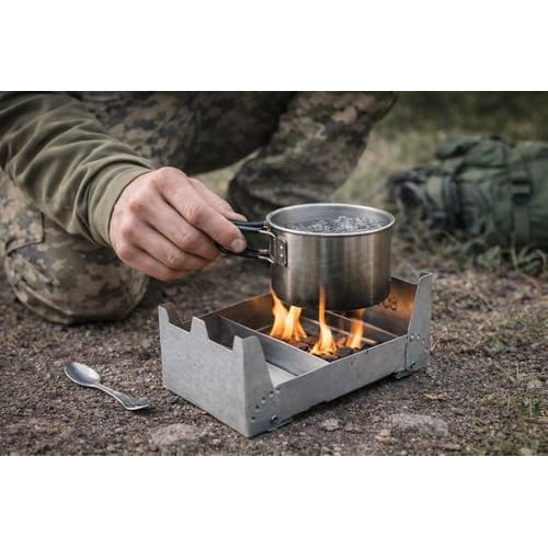Generic British Army Cooker & Fuel Set Folding Backpack Stove with 6 Fire Dragon Gel Blocks-1