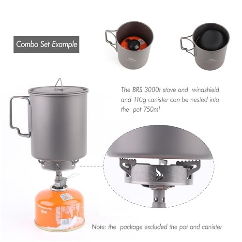 BRS 3000T Stove and Titanium Windscreen Combo Set with Storage Box-5
