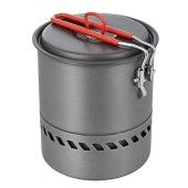 Bulin Camping Cooking Pot Heat Exchanger, 1.5L, Black