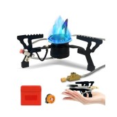 Olutula Camping Gas Stove, 5800W Wind-Resistant Burner, Black