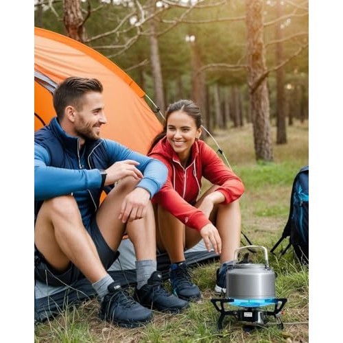 Olutula Camping Gas Stove, 5800W Wind-Resistant Burner, Black-6