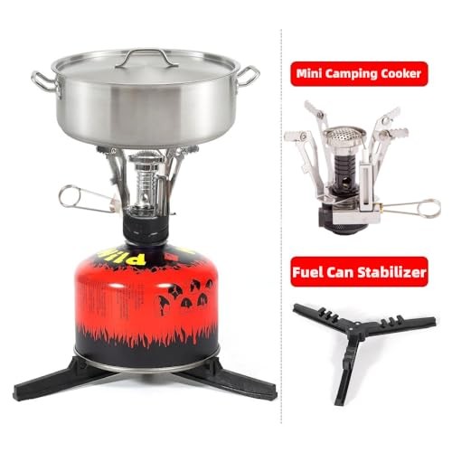 QINBINENG Windproof 3000W Foldable Camping Gas Stove with Carry Box-2