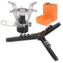 QINBINENG Windproof 3000W Foldable Camping Gas Stove with Carry Box
