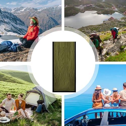 Generic Green Camping Sleeping Bag Thermal Sleep Pouch-3