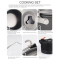 Agatige Camping Hanging Soup Pot, Large Capacity Aluminium Alloy, Non-Stick