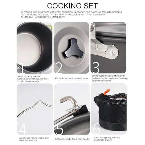 Agatige Camping Hanging Soup Pot, Large Capacity Aluminium Alloy, Non-Stick-2