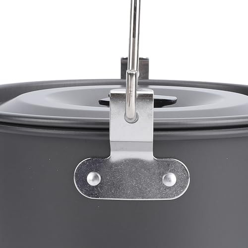Agatige Camping Hanging Soup Pot, Large Capacity Aluminium Alloy, Non-Stick-7