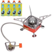 Taylor & Brown Mini Foldable Camping Stove with 4 Gas Canisters