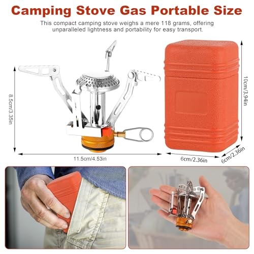 Starvortex Portable Camping Gas Stove, 117 g, Foldable Backpacking Burner-1