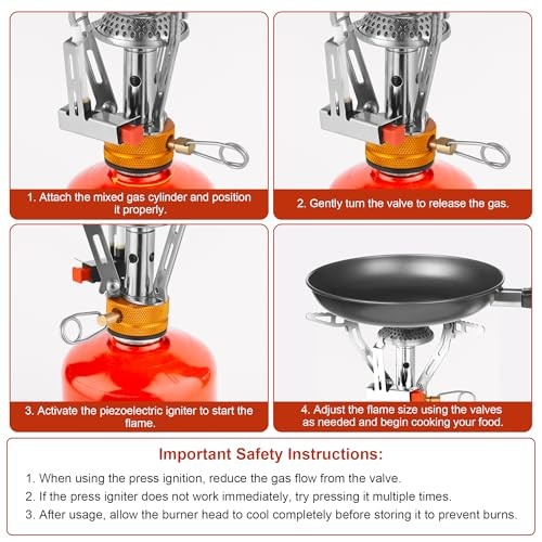 Starvortex Portable Camping Gas Stove, 117 g, Foldable Backpacking Burner-4