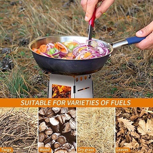 Lixada Portable Wood Burning Camping Stove, Stainless Steel-6