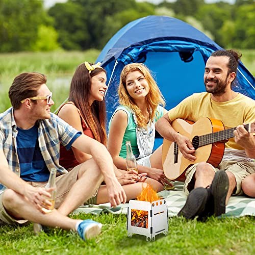 Lixada Portable Wood Burning Camping Stove, Stainless Steel-8