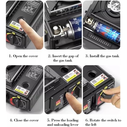 Deejaah Portable Camping Stove with Carry Case and 8 Butane Gas Canisters-3