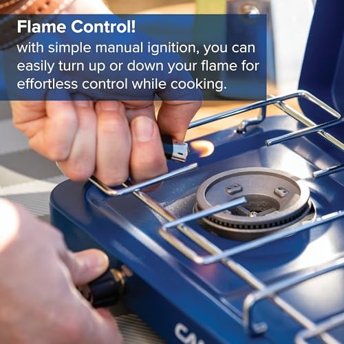 Campingaz Base Camp Gas Stove with Lid, Blue, 43 x 24 x 8 cm-2