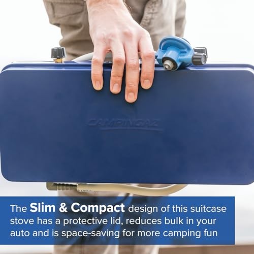 Campingaz Base Camp Gas Stove with Lid, Blue, 43 x 24 x 8 cm-4