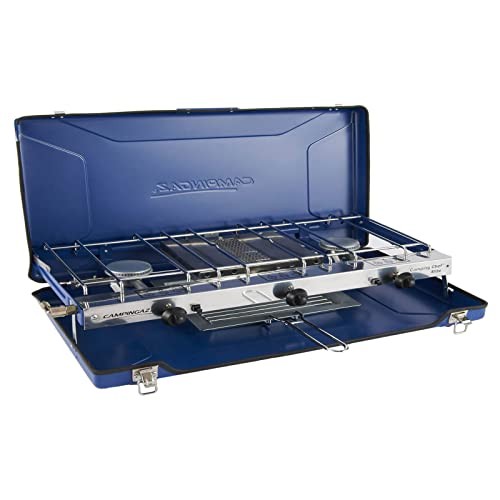 Campingaz Chef Folding Double Burner Stove and Grill, Blue