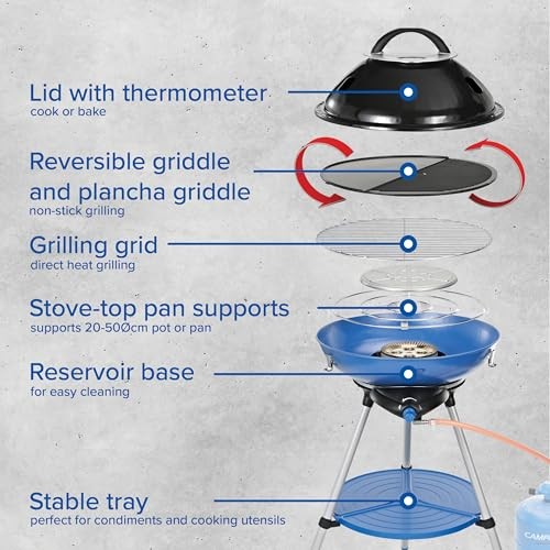 Campingaz Party Grill 600 R Portable Camping Stove and BBQ, Blue-1
