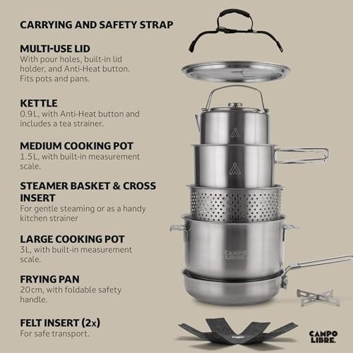 Campo Libre Enzo 8-Piece Camping Cookware Set-3