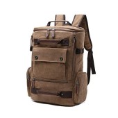 WTiger Coffee Canvas Backpack with 15.6-inch Laptop Compartment