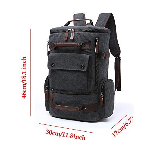 WTiger Coffee Canvas Backpack with 15.6-inch Laptop Compartment-2