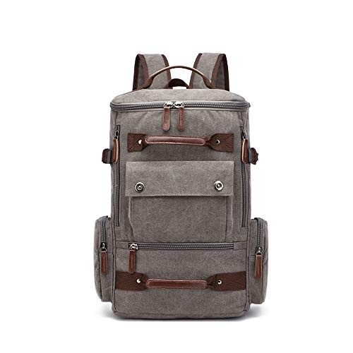 WTiger Grey Canvas Backpack with 15.6 inch Laptop Compartment-1