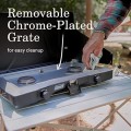 Coleman Triton 2-Burner Propane Camping Stove with Adjustable Burners, Wind Guards, Heavy-Duty Latch and Handle, 22,000 BTUs