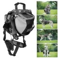 Cyrank Dog Backpack Saddle Bag with Harness, L, Black