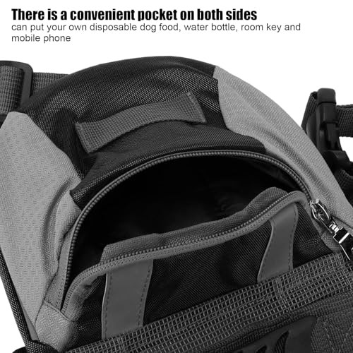 Cyrank Dog Hiking Backpack Harness Saddlebag, Small, Black-2