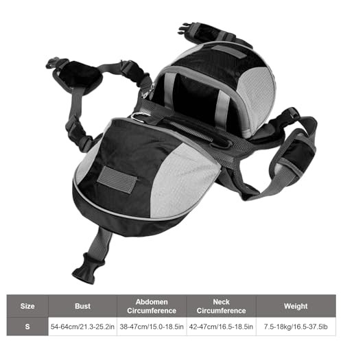 Cyrank Dog Hiking Backpack Harness Saddlebag, Small, Black-4