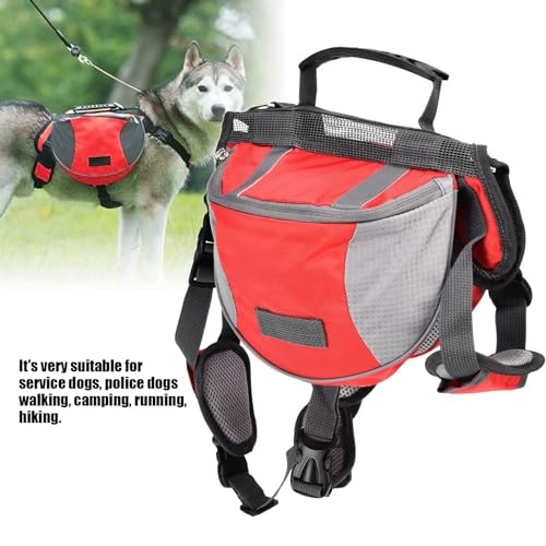 Cyrank M Red Dog Hiking Backpack Saddle Bag Harness-1