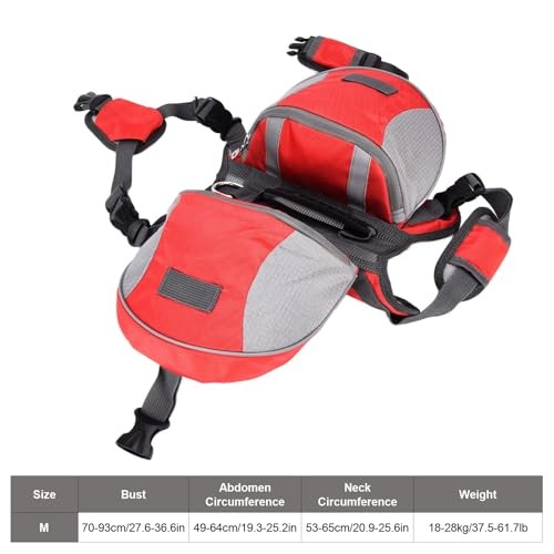 Cyrank M Red Dog Hiking Backpack Saddle Bag Harness-3