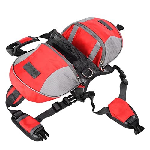 Cyrank M Red Dog Hiking Backpack Saddle Bag Harness